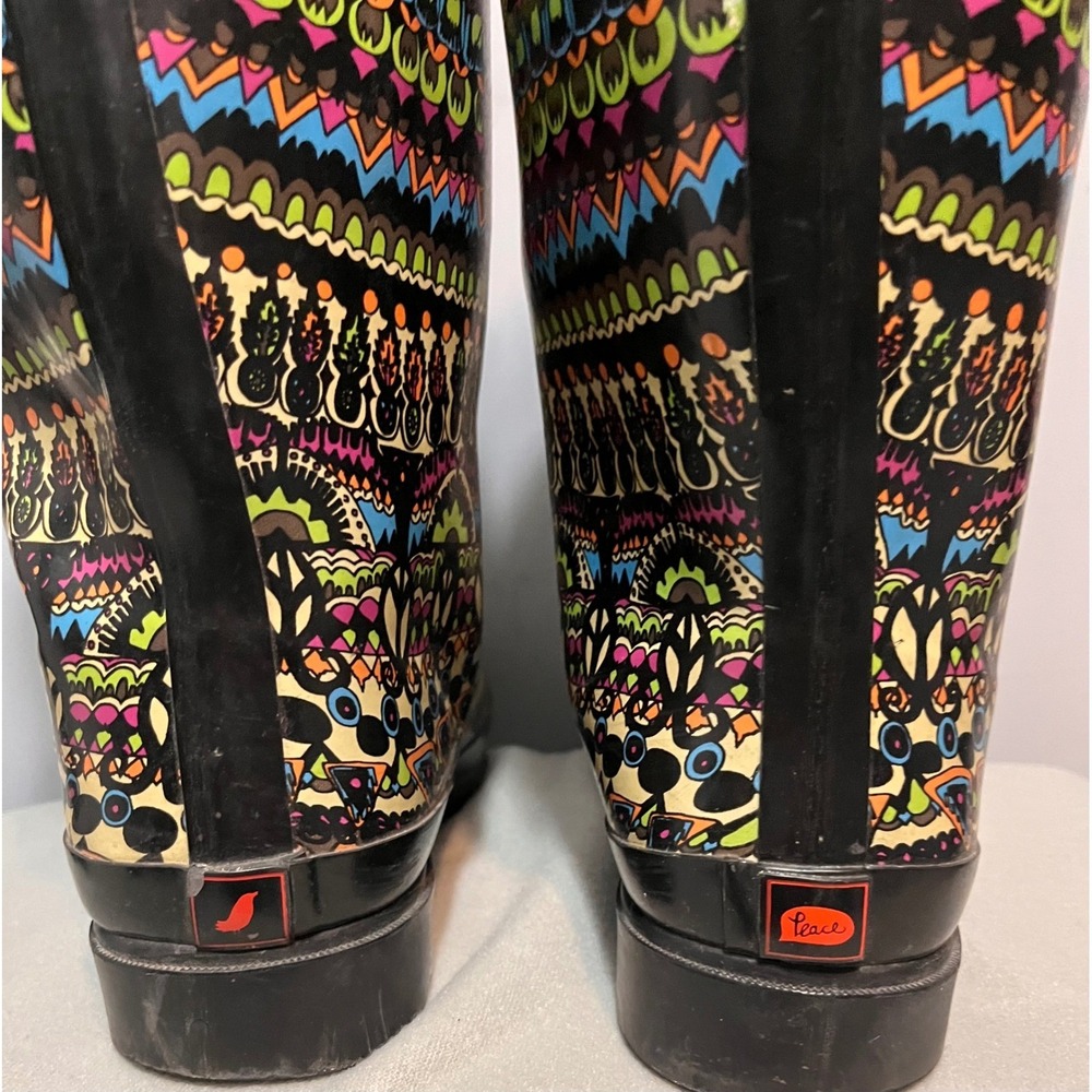 Sakroots Womens Rhythm Rubber Rain/Snow Boots Multicolor Sz 10 Tribal Geometric - Picture 4 of 10
